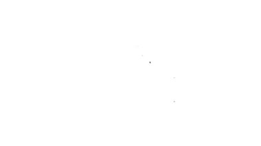 Siyah çizgi seyahat gemisi simgesi beyaz arka planda izole edildi. Seyahat turizmi deniz taşımacılığı. Yolcu gemisi, yolcu gemisi. Dünya çapında bir gezi. 4K Video hareketli grafik canlandırması