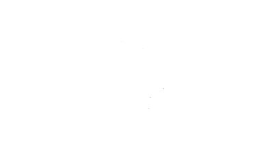Beyaz zemin üzerinde iksir ikonu olan siyah çizgi şişesi. Sihirli iksirli matara. Mutlu Cadılar Bayramı Partisi. 4K Video hareketli grafik canlandırması