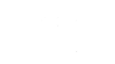 Beyaz arka planda izole edilmiş siyah çizgi cam tüp deney tüpü ikonu. Laboratuvar ekipmanları. 4K Video hareketli grafik canlandırması