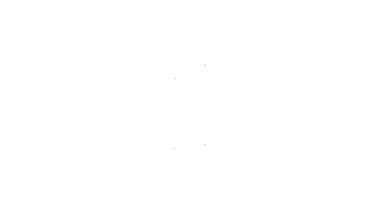 Siyah çizgi hesap makinesi simgesi beyaz arkaplanda izole edildi. Muhasebe sembolü. İş hesaplamaları matematik eğitimi ve finans. 4K Video hareketli grafik canlandırması