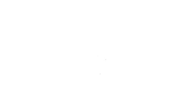 Línea negra Icono de clip de pelo aislado sobre fondo blanco. Animación gráfica de vídeo 4K — Vídeo de stock
