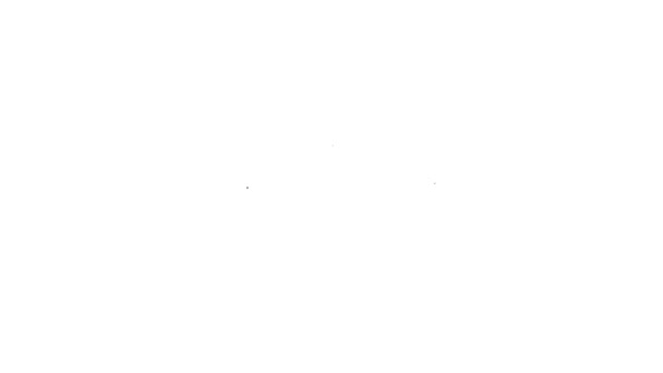 Linha preta Frasco de spray de pistola de cabeleireiro com ícone de água isolado no fundo branco. Animação gráfica em movimento de vídeo 4K — Vídeo de Stock