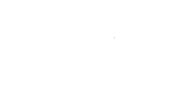 Fekete vonal Klasszikus borbély bolt rúd ikon elszigetelt fehér alapon. Borbélybolt rúd szimbólum. 4K Videó mozgás grafikus animáció