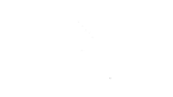 Svart linje Hårborste ikon isolerad på vit bakgrund. Kamma frisyren. Frisörsymbol. 4K Video motion grafisk animation — Stockvideo