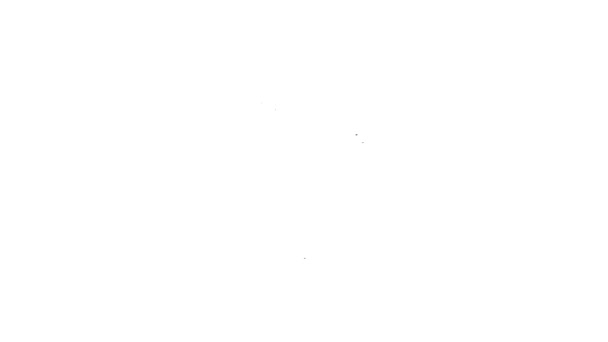 Czarna linia ikona szczotki do golenia izolowana na białym tle. Symbol zakładu fryzjerskiego. 4K Animacja graficzna ruchu wideo — Wideo stockowe