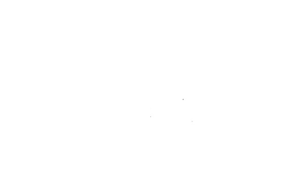Línea negra Icono de lámpara de mesa aislado sobre fondo blanco. Lámpara de escritorio. Animación gráfica de vídeo 4K — Vídeo de stock