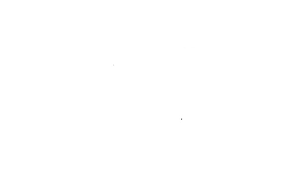 Icono de la calculadora de línea negra aislado sobre fondo blanco. Símbolo contable. Cálculos de negocio matemáticas educación y finanzas. Animación gráfica de vídeo 4K — Vídeos de Stock