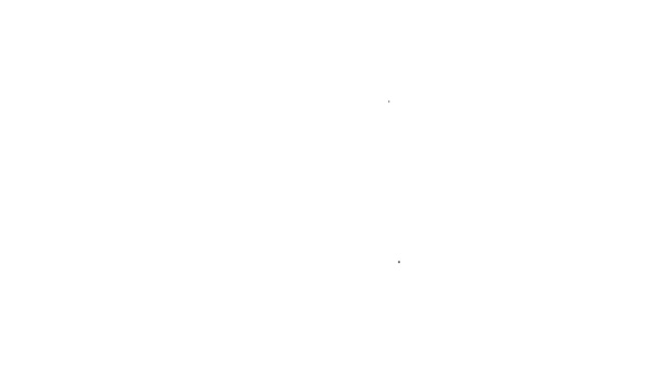 Кисть черной линии с изображением палитры, выделенной на белом фоне. Видеографическая анимация 4K — стоковое видео