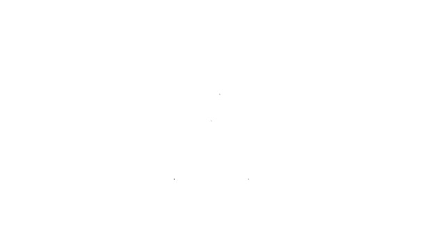 Μαύρο μετάλλιο γραμμή εικονίδιο απομονώνονται σε λευκό φόντο. Σύμβολο νικητή. 4K Γραφική κίνηση κίνησης βίντεο — Αρχείο Βίντεο