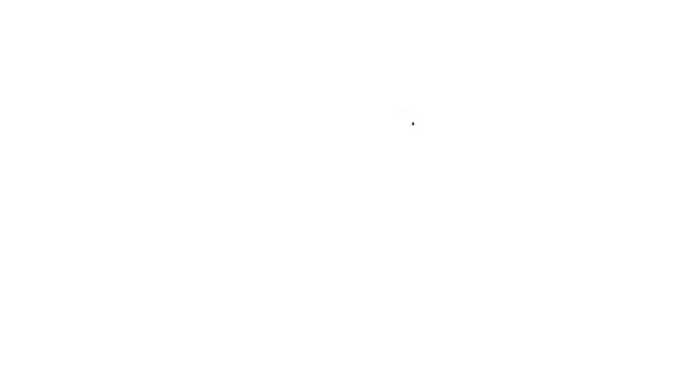 Icono de carpeta Dossier de línea negra aislado sobre fondo blanco. Animación gráfica de vídeo 4K — Vídeo de stock
