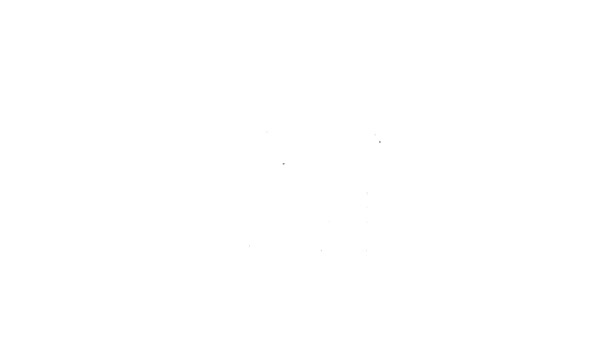 Černá čára Překladač ikona izolované na bílém pozadí. Ikony konverzace cizího jazyka v bublině konverzace. Koncept překladu. Grafická animace pohybu videa 4K — Stock video