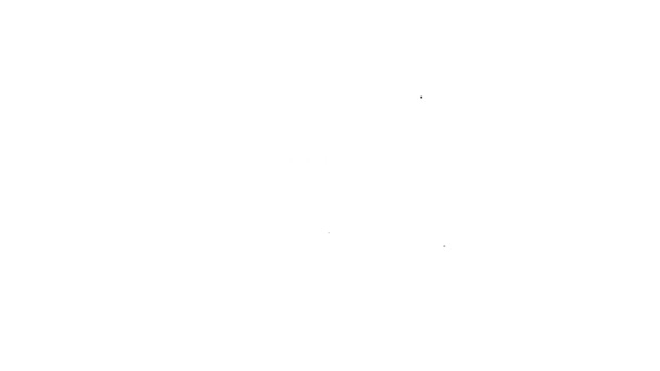 Черная линия фермерского дома значок изолирован на белом фоне. Видеографическая анимация 4K — стоковое видео