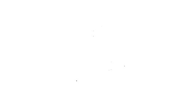 Черная линия Свитер значок изолирован на белом фоне. Икона Пуловера. Видеографическая анимация 4K — стоковое видео