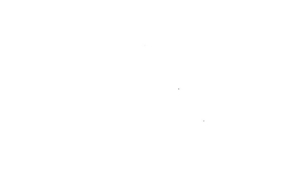 Ligne noire Chapeau d'hiver icône isolé sur fond blanc. Animation graphique de mouvement vidéo 4K — Video