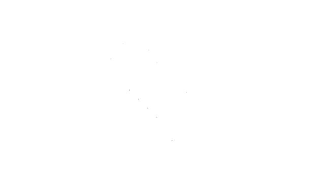 Linea nera Bottiglia di icona dell'acqua isolata su sfondo bianco. Segno di bibita gassata. Animazione grafica 4K Video motion — Video Stock