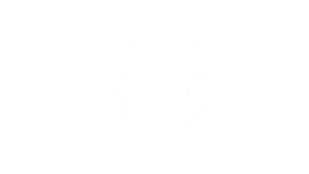 Icono de Cangrejo de línea negra aislado sobre fondo blanco. Animación gráfica de vídeo 4K — Vídeo de stock