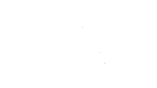 Черная линия Чемодан для путешествия значок изолирован на белом фоне. Путешествую по багажному знаку. Значок дорожного багажа. Видеографическая анимация 4K — стоковое видео