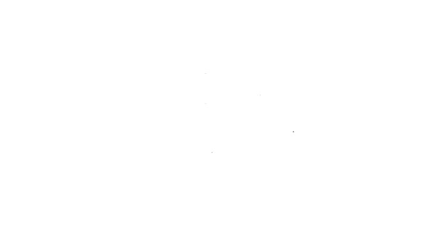 Οδική σήμανση μαύρης γραμμής. Το εικονίδιο του σηματοδότη απομονώθηκε σε λευκό φόντο. Σύμβολο δείκτη. Απομονωμένη πινακίδα πληροφοριών δρόμου. Σημάδι κατεύθυνσης. 4K Γραφική κίνηση κίνησης βίντεο — Αρχείο Βίντεο