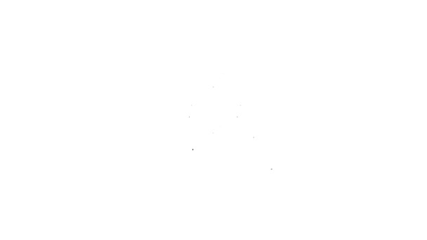 Línea negra Icono de ave búho aislado sobre fondo blanco. Símbolo animal. Animación gráfica de vídeo 4K — Vídeo de stock
