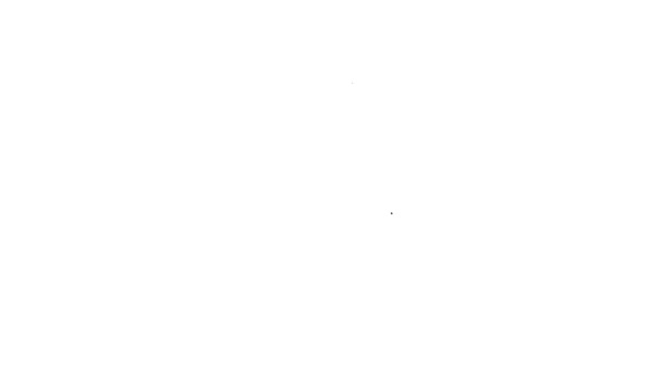 Черная линия тыквы значок изолирован на белом фоне. Счастливого Хэллоуина. Видеографическая анимация 4K — стоковое видео