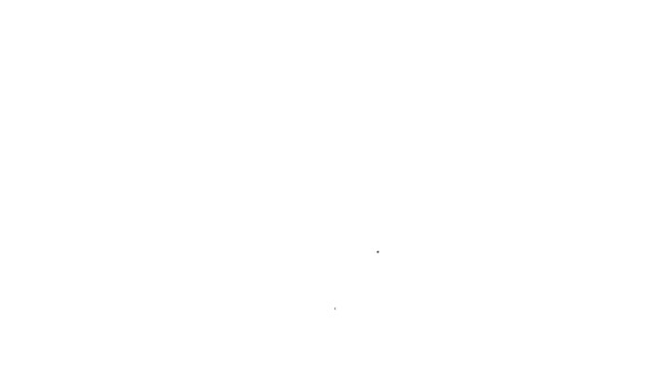 Schwarze Linie Grabstein mit RIP geschrieben darauf Symbol isoliert auf weißem Hintergrund. Grab-Symbol. Frohe Halloween-Party. 4K Video Motion Grafik Animation — Stockvideo