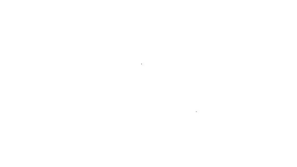 Чорна лінія Tombstone з RIP написана на ньому іконка ізольована на білому тлі. Піктограма могили. Щаслива вечірка на Хелловін. 4K Відео рух графічна анімація — стокове відео