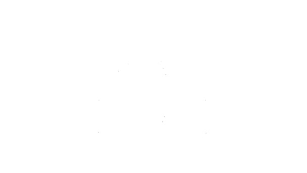Μαύρο εικονίδιο Spider γραμμής απομονωμένο σε λευκό φόντο. Καλό αποκριάτικο πάρτι. 4K Γραφική κίνηση κίνησης βίντεο — Αρχείο Βίντεο