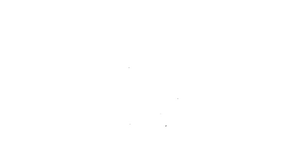 Línea negra Icono de cebolla aislado sobre fondo blanco. Animación gráfica de vídeo 4K — Vídeo de stock