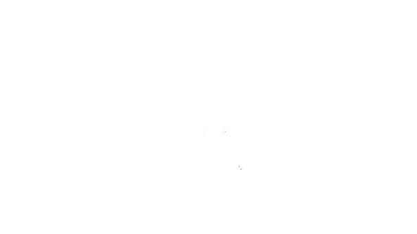 黑线瓜果图标孤立在白色背景.4K视频运动图形动画 — 图库视频影像