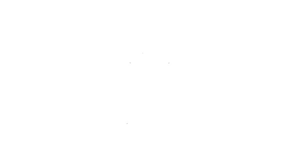 Czarna linia Ikona dyni izolowana na białym tle. Wesołego Halloween. 4K Animacja graficzna ruchu wideo — Wideo stockowe