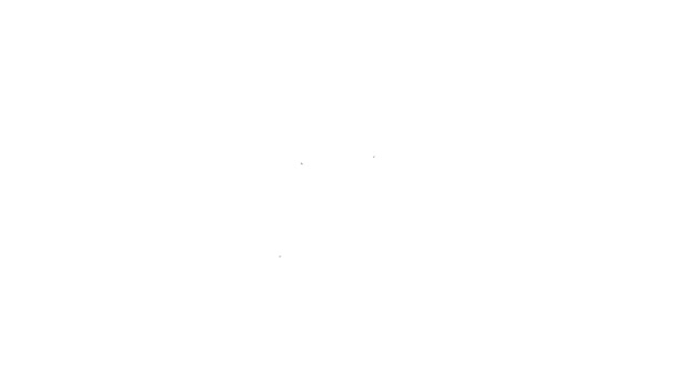 Línea negra Icono de ajo aislado sobre fondo blanco. Animación gráfica de vídeo 4K — Vídeo de stock