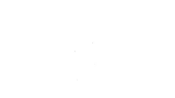 Linea nera Icona anguria isolata su sfondo bianco. Animazione grafica 4K Video motion — Video Stock