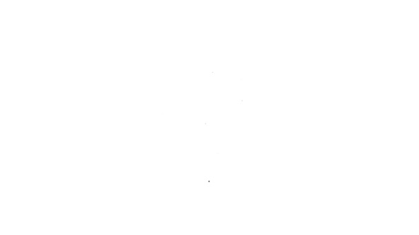 Placa Petri de línea negra con icono de bacteria aislada sobre fondo blanco. Animación gráfica de vídeo 4K — Vídeos de Stock