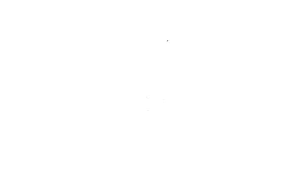 Černá čára Jed v láhvi ikona izolované na bílém pozadí. Láhev jedu nebo jedovatého chemického toxinu. Grafická animace pohybu videa 4K — Stock video