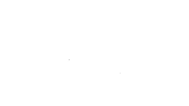 Μαύρη γραμμή Ραδιενεργό εικονίδιο που απομονώνεται σε λευκό φόντο. Ραδιενεργό τοξικό σύμβολο. Σημάδι κινδύνου ακτινοβολίας. 4K Γραφική κίνηση κίνησης βίντεο — Αρχείο Βίντεο