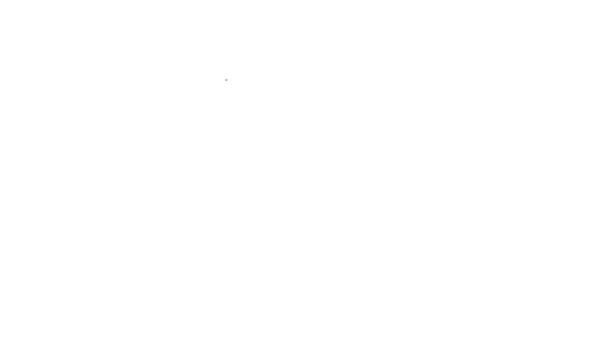 Linha preta Laboratório vidraria ou beaker ícone isolado no fundo branco. Animação gráfica em movimento de vídeo 4K — Vídeo de Stock