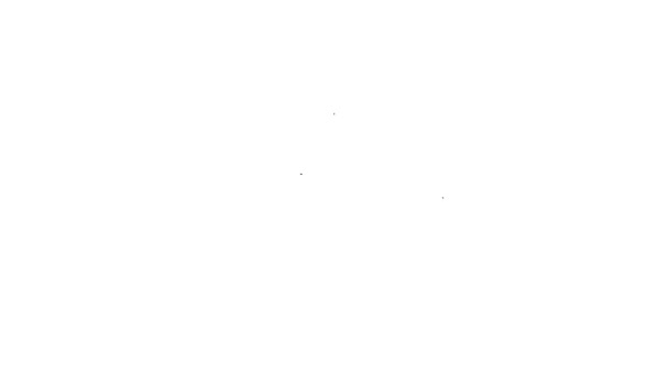 Schwarze Linie Petrischale mit Bakterien-Symbol isoliert auf weißem Hintergrund. 4K Video Motion Grafik Animation — Stockvideo