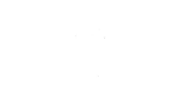 Černá čára Hasicí přístroj ikona izolované na bílém pozadí. Grafická animace pohybu videa 4K — Stock video