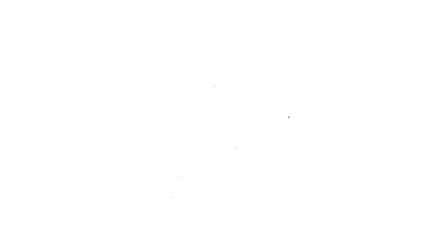 Icono de sirena Flasher de línea negra aislado sobre fondo blanco. Sirena intermitente de emergencia. Animación gráfica de vídeo 4K — Vídeo de stock