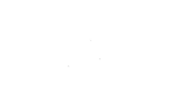 Черная линия Геометрическая фигура Куб значок изолирован на белом фоне. Абстрактная форма. Геометрический орнамент. Видеографическая анимация 4K — стоковое видео
