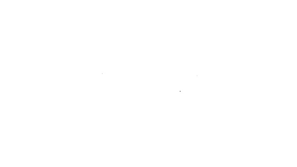 Zwarte lijn Tape maatregel pictogram geïsoleerd op witte achtergrond. Meetlint. 4K Video motion grafische animatie — Stockvideo