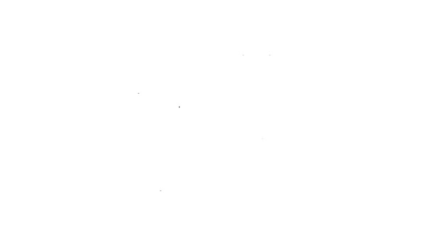 Línea negra Icono de la máquina de coser aislado sobre fondo blanco. Animación gráfica de vídeo 4K — Vídeo de stock