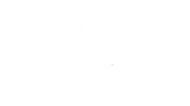 Černá čára Aktovka ikona izolované na bílém pozadí. Obchodní značka. Obchodní portfolio. Grafická animace pohybu videa 4K — Stock video