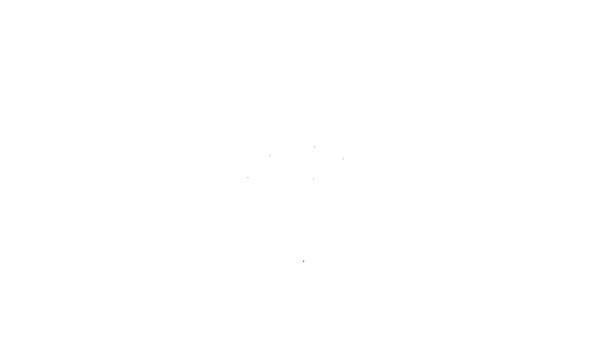 Icono de medalla de línea negra aislado sobre fondo blanco. Símbolo ganador. Animación gráfica de vídeo 4K — Vídeo de stock