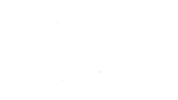 Ligne noire Icône de livre audio isolé sur fond blanc. Livre avec écouteurs. Panneau audio-guide. Concept d'apprentissage en ligne. Animation graphique de mouvement vidéo 4K — Video
