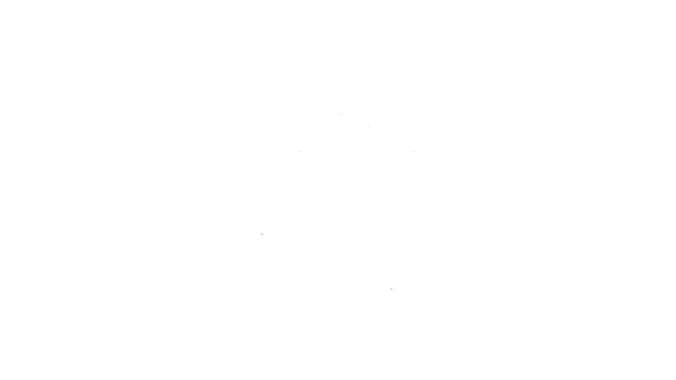 Icono de imán de línea negra aislado sobre fondo blanco. Imán de herradura, magnetismo, magnetización, atracción. Animación gráfica de vídeo 4K — Vídeo de stock