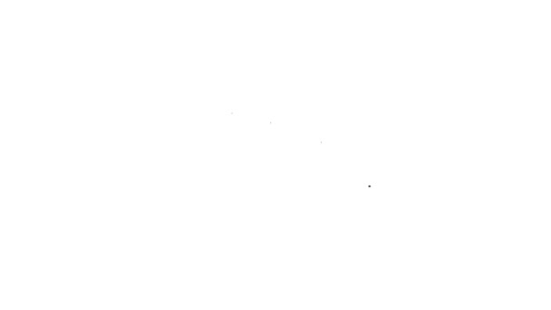 Icono de pizarra de línea negra aislado sobre fondo blanco. Signo de pizarra escolar. Animación gráfica de vídeo 4K — Vídeo de stock