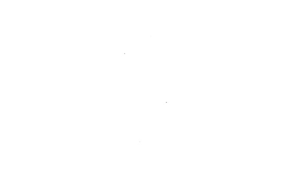Μαύρη γραμμή εικόνα τεφροδόχου που απομονώνεται σε λευκό φόντο. Δοχεία αποτέφρωσης και ταφής, αγγεία κολομβάριου, βάζα και δοχεία με στάχτες. 4K Γραφική κίνηση κίνησης βίντεο — Αρχείο Βίντεο