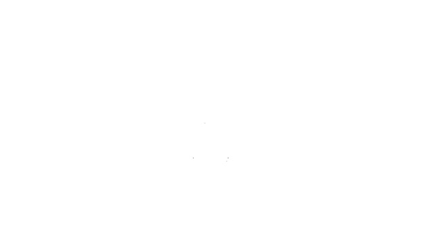 Linea nera icona Giglio fiore isolato su sfondo bianco. Animazione grafica 4K Video motion — Video Stock