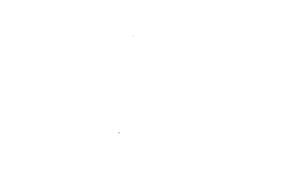Ligne noire icône Ange isolé sur fond blanc. Animation graphique de mouvement vidéo 4K — Video